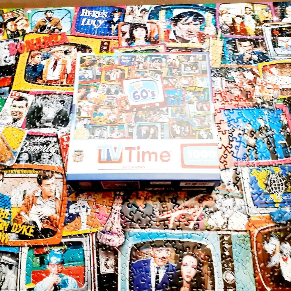 Master Pieces Jigsaw Puzzle 60s Shows TV Time 1000 Pieces Complete
